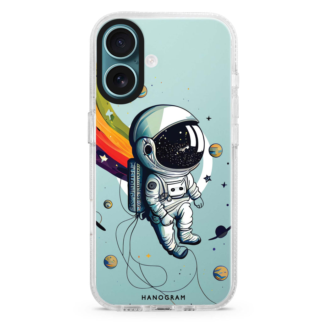 Astronaut in rainbow Magsafe 兼容水晶透明保護殼