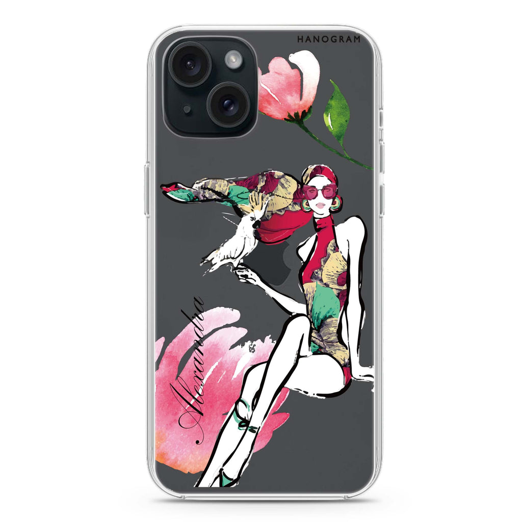 Flower Fashion VI iPhone 15 plus 水晶透明保護殼