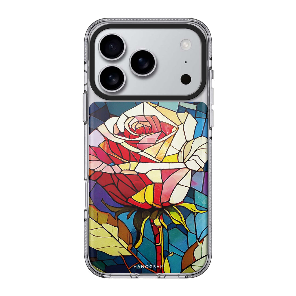 Rose Art iPhone 17 Pro Max MagSafe 水晶透明保護殼 花卉圖案設計 圖1