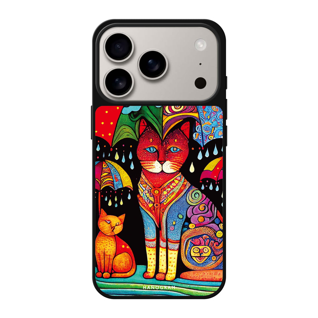 Raining Cat 款式1 貓咪 iPhone 17 Pro Max 鏡面手機殼主圖