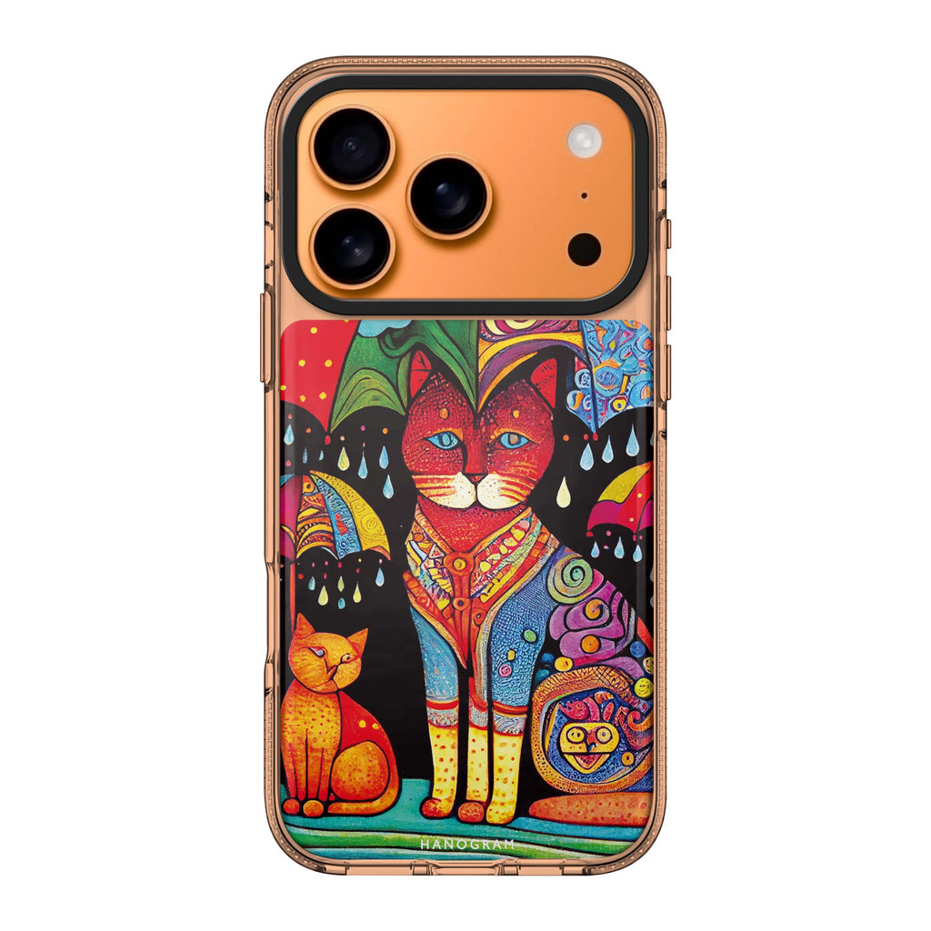 Raining Cat 款式 1 iPhone 17 Pro Max MagSafe 水晶透明保護殼 貓圖案設計 圖1