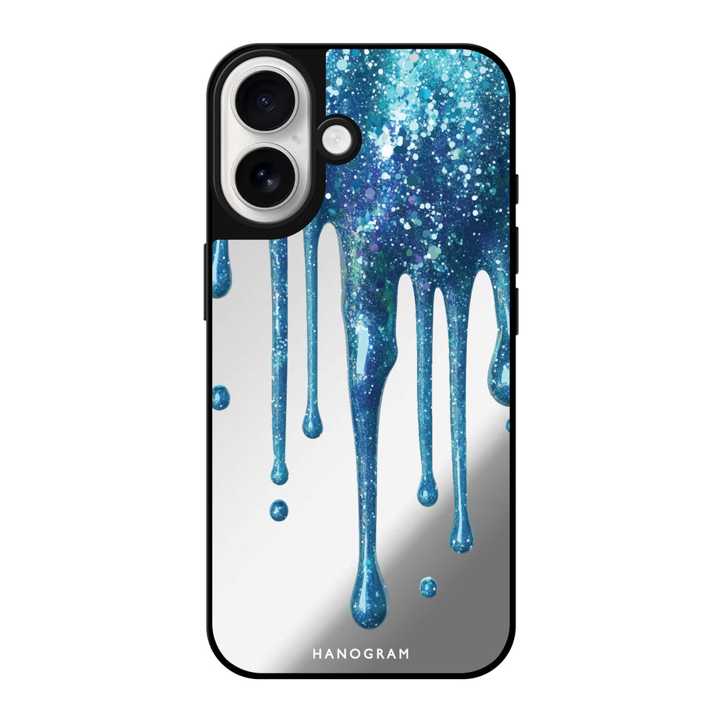 Reflective iPhone 16 Mirror Case –Gleaming Drips Design