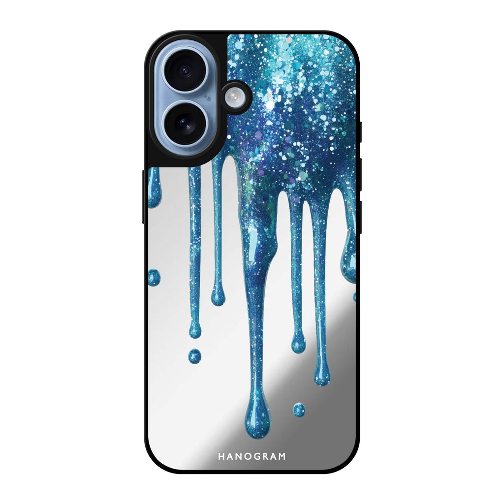 Reflective iPhone 16 Mirror Case –Gleaming Drips Design