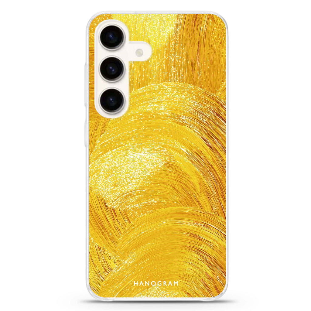 Golden Strokes Samsung Galaxy S26/S25/S24 水晶透明保護殼正面展示