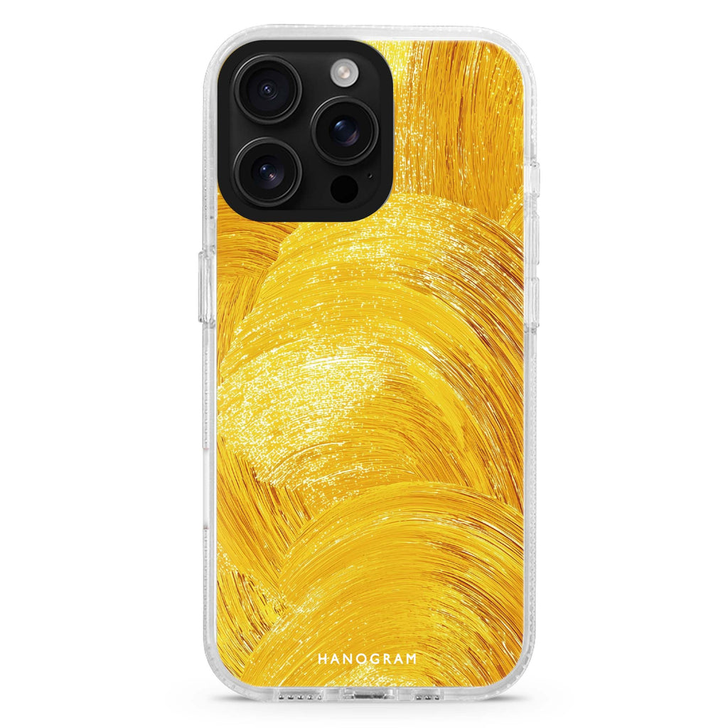 Golden Strokes Magsafe 兼容水晶透明保護殼