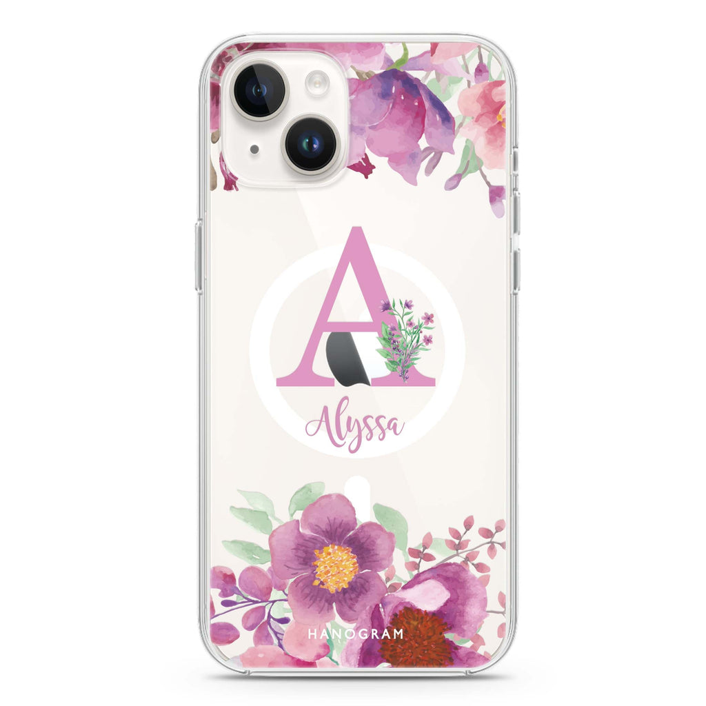 Gorgeous Monogram iPhone 15 Magsafe 兼容水晶透明保護殼