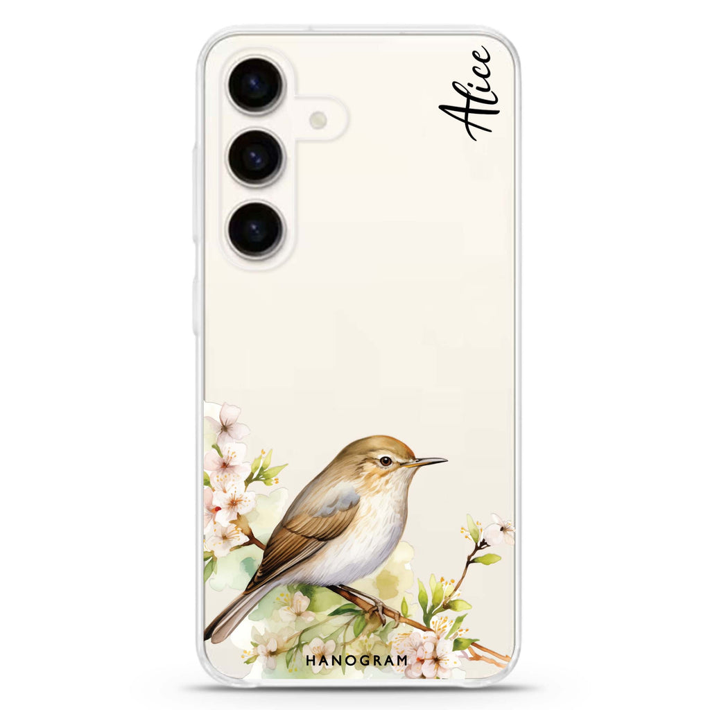 Warbler's Haven Samsung Galaxy S26/S25/S24 可加名字水晶透明保護殼正面展示