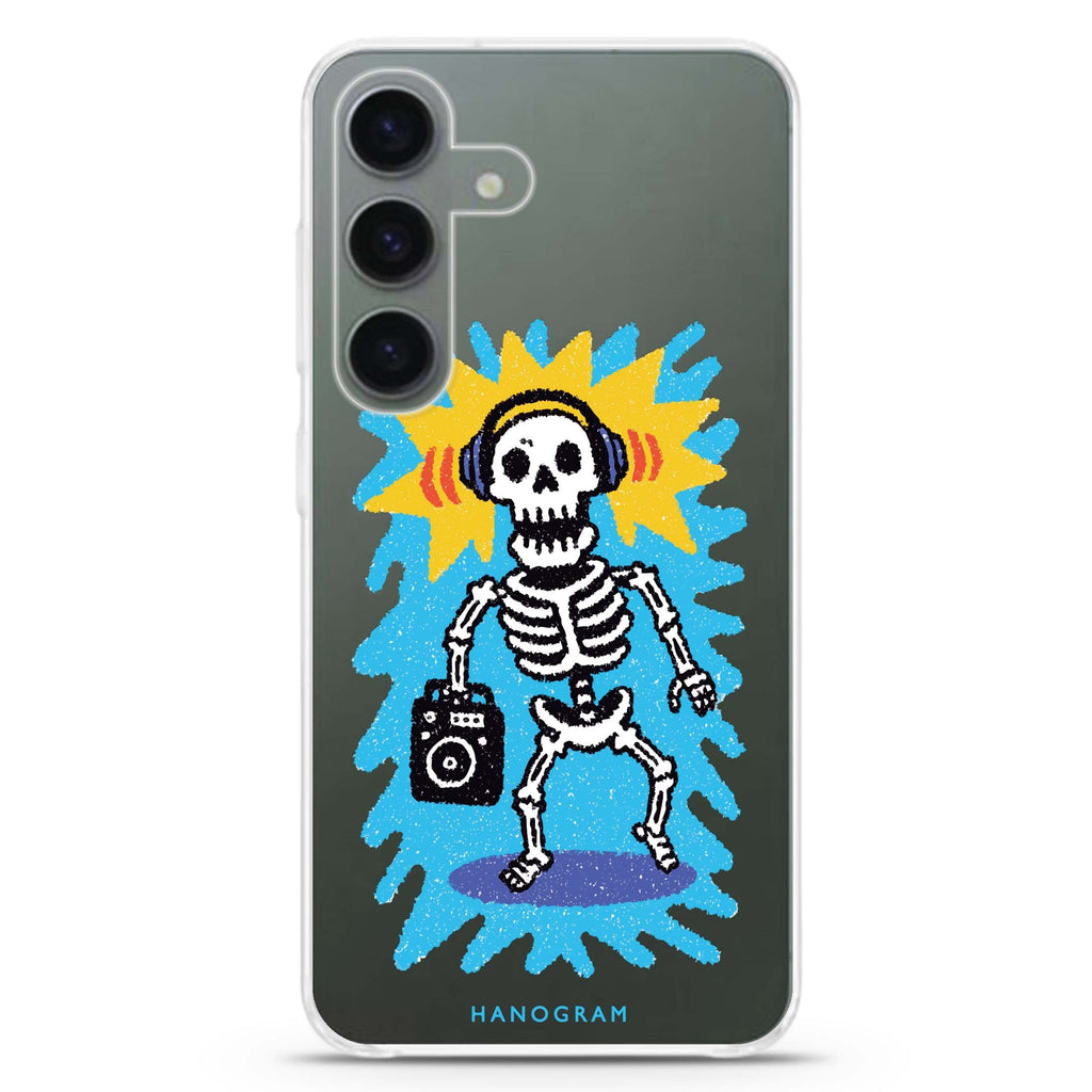 Retro Bones Samsung Galaxy S26/S25/S24 水晶透明保護殼正面展示
