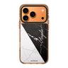 Black And White Marble 款式 2 iPhone 17 Pro Max MagSafe 水晶透明保護殼 雲石紋設計 可自訂名字 圖1