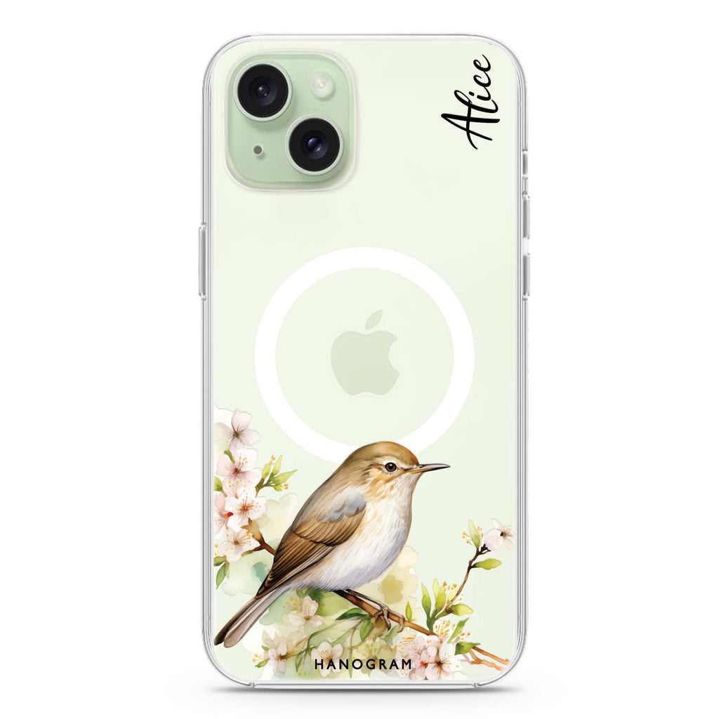 Warbler's Haven iPhone 15 Magsafe 兼容水晶透明保護殼