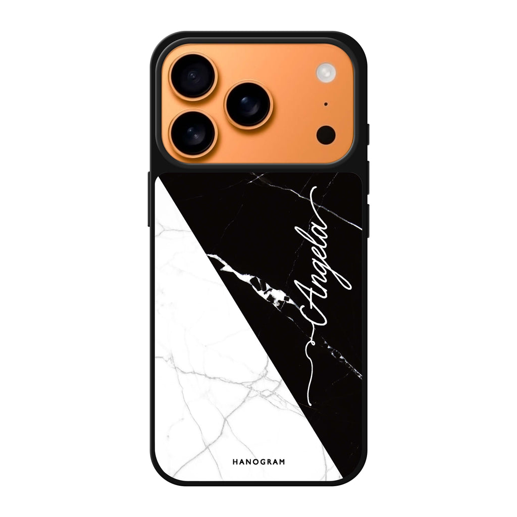 Black And White Marble 款式2 大理石 iPhone 17 Pro Max 鏡面手機殼主圖