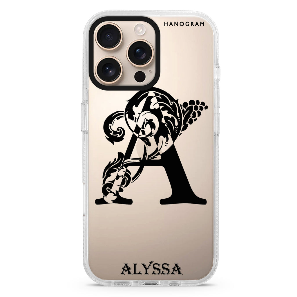 Ornamental Alphabet iPhone 16 Pro & 16 Pro Max Case - Personalized and Stylish Protection