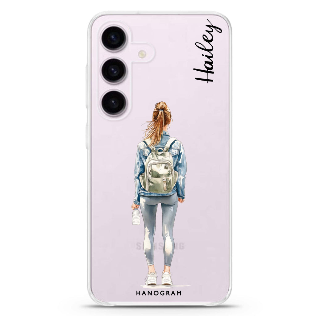 Weekend Flow Samsung Galaxy S26/S25/S24 可加名字水晶透明保護殼正面展示