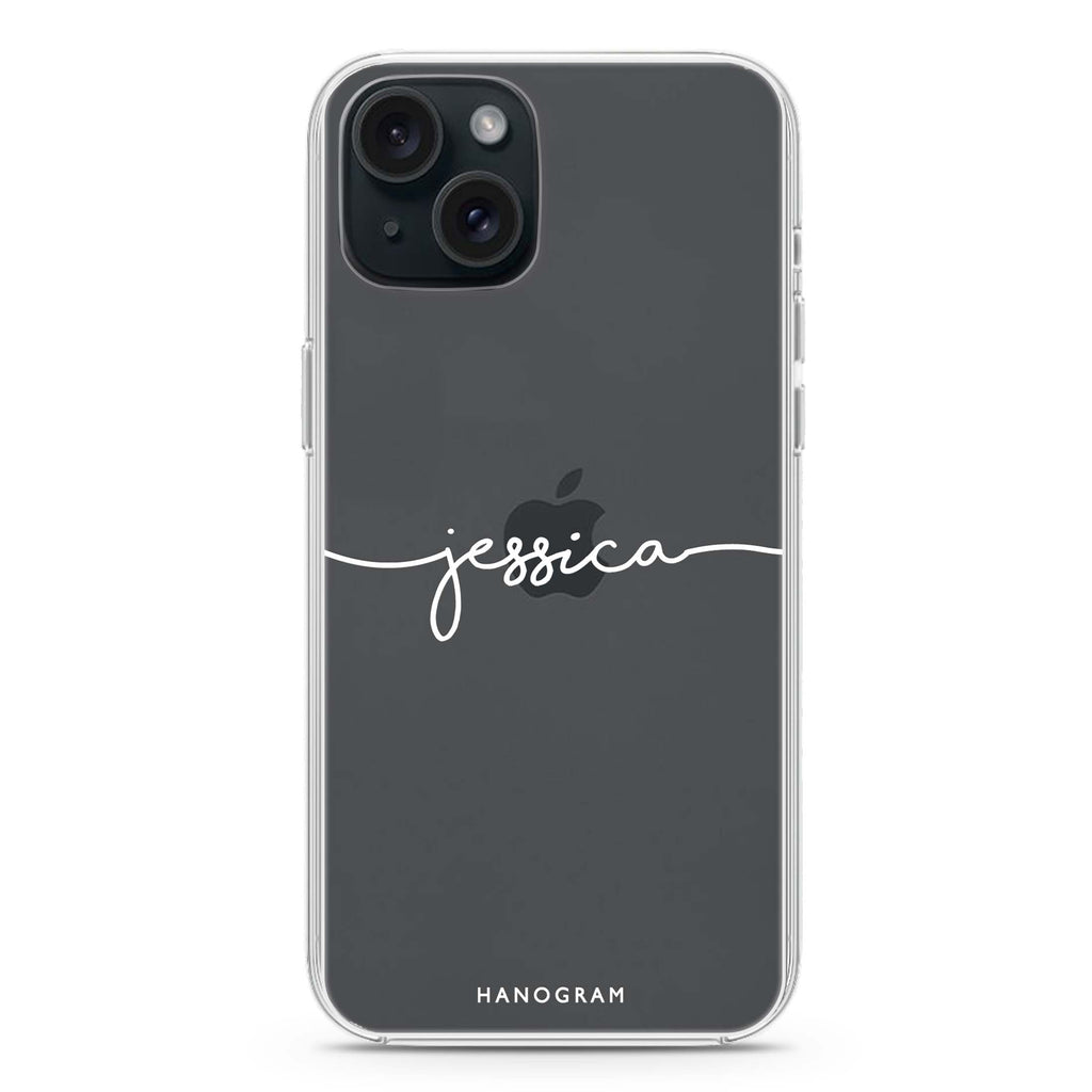 Handwritten iPhone 15 plus 水晶透明保護殼