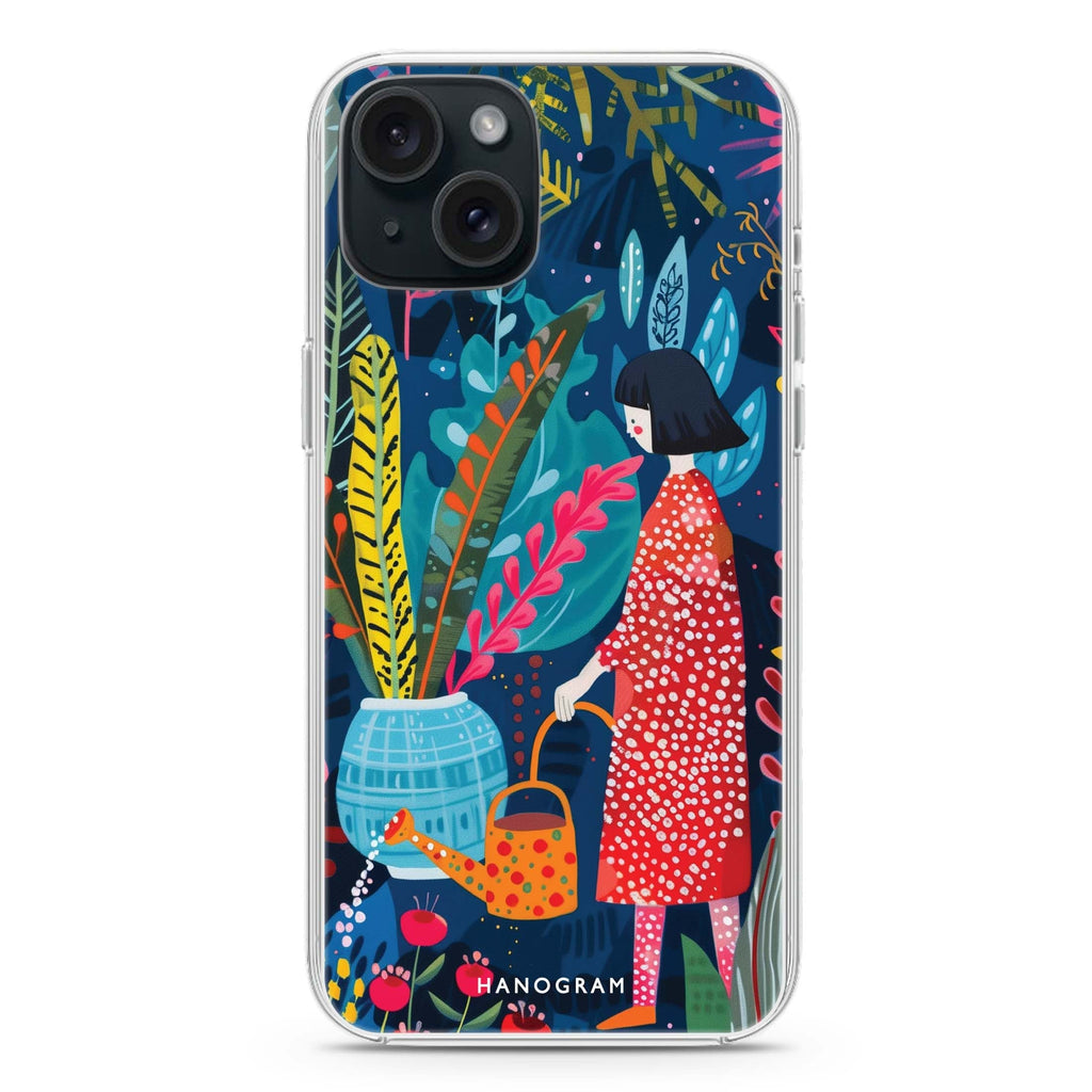 Plant Whisperer iPhone 15 Plus Magsafe 兼容水晶透明保護殼