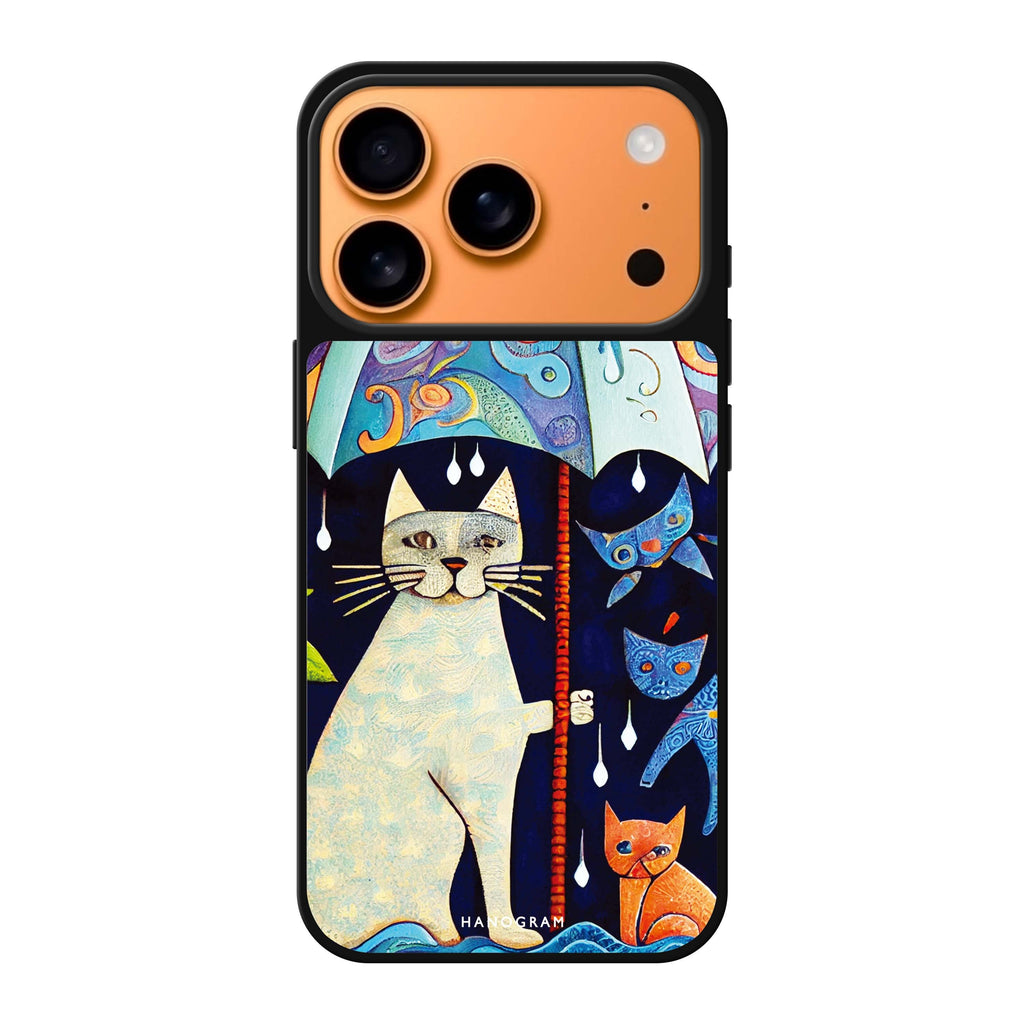 Raining Cat 款式2 貓咪 iPhone 17 Pro Max 鏡面手機殼主圖