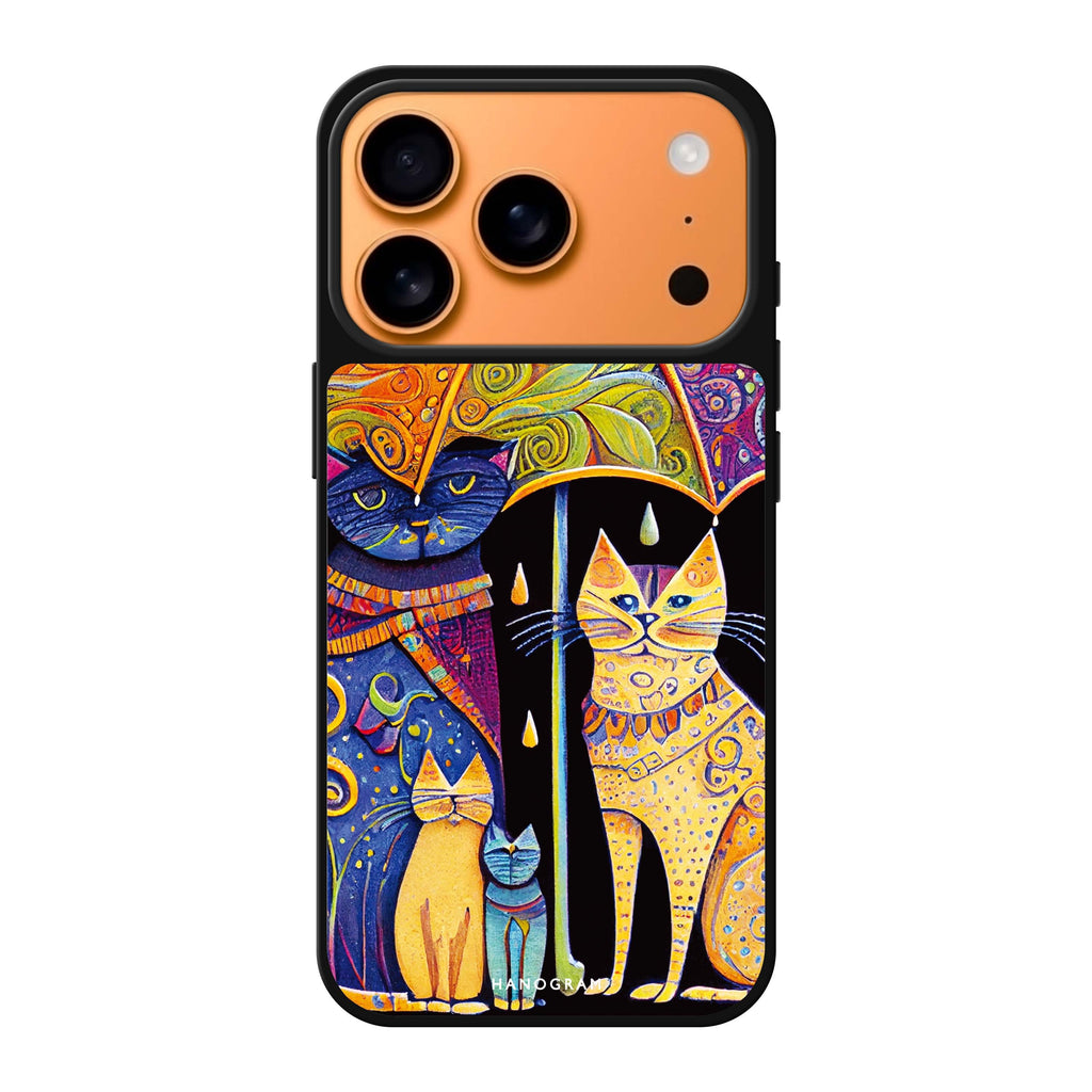 Raining Cat 款式3 貓咪 iPhone 17 Pro Max 鏡面手機殼主圖