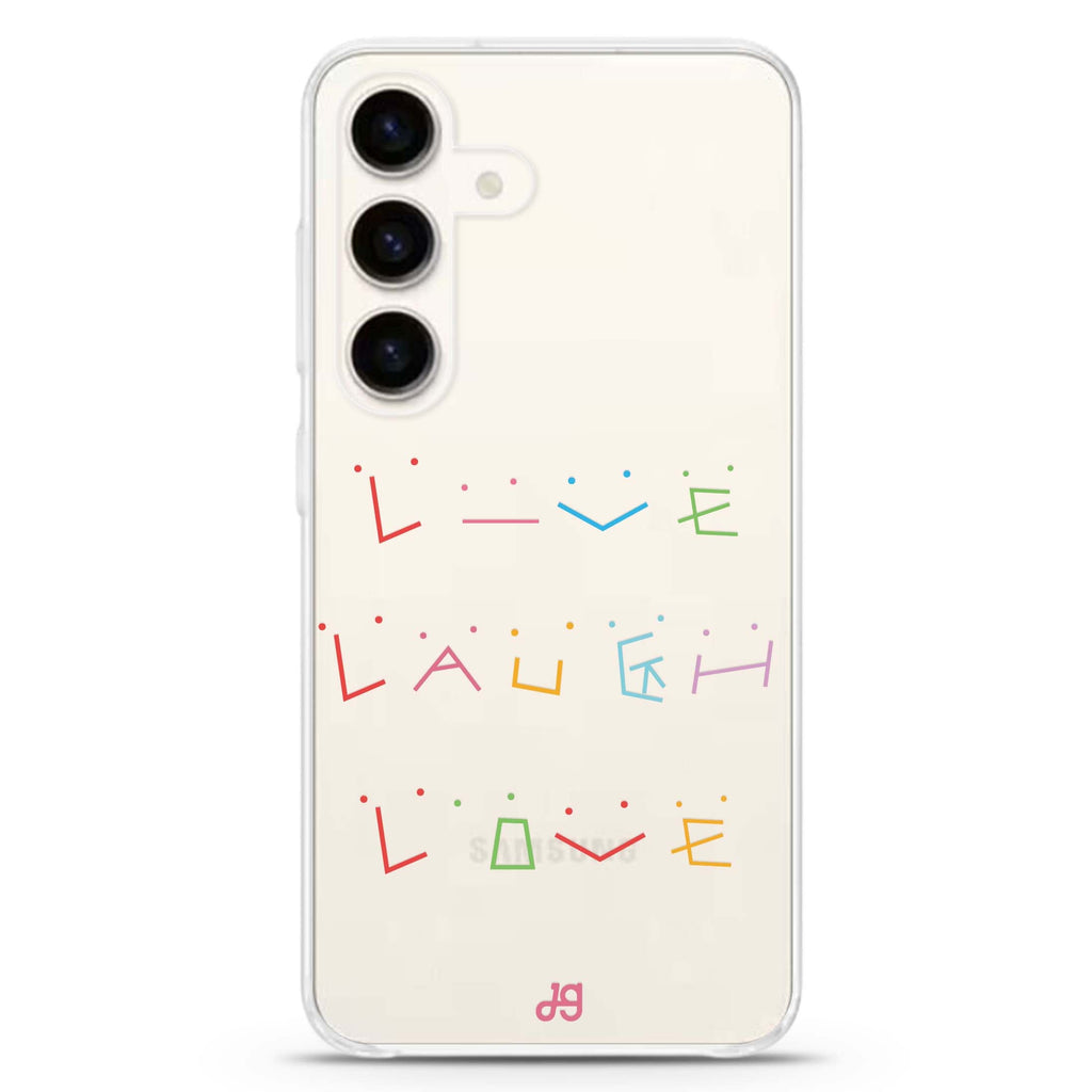 Live Laugh Love Samsung Galaxy S26/S25/S24 水晶透明保護殼正面展示