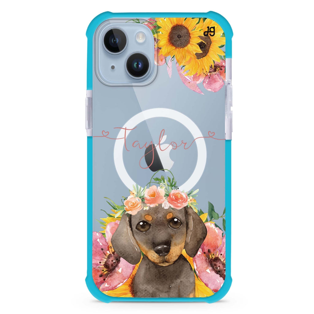 Sunflower Puppy iPhone 15 Plus Magsafe 兼容超強防摔保護殼