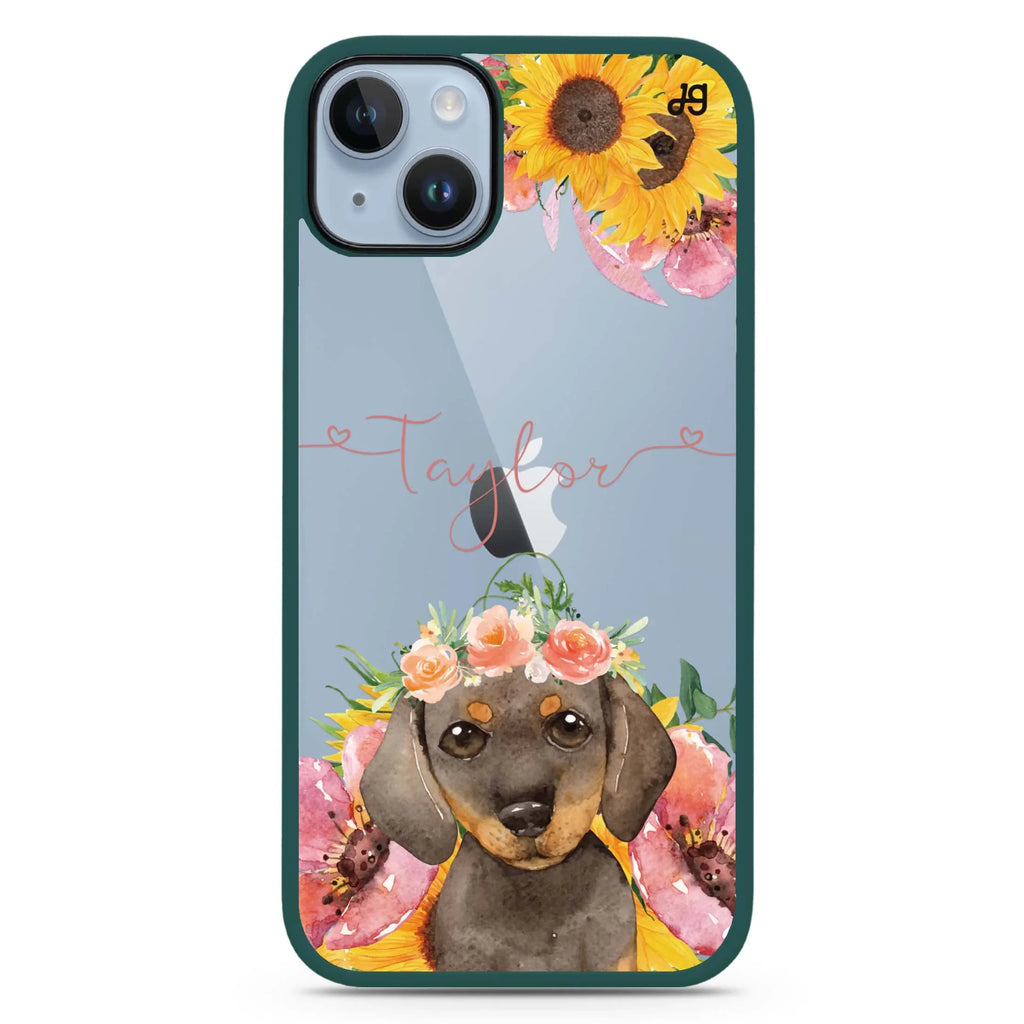 Sunflower Puppy iPhone 15 Plus 防衝擊保護殼