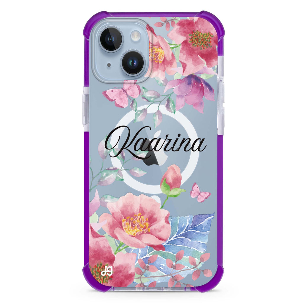 Butterfly Garden iPhone 15 Plus Magsafe 兼容超強防摔保護殼