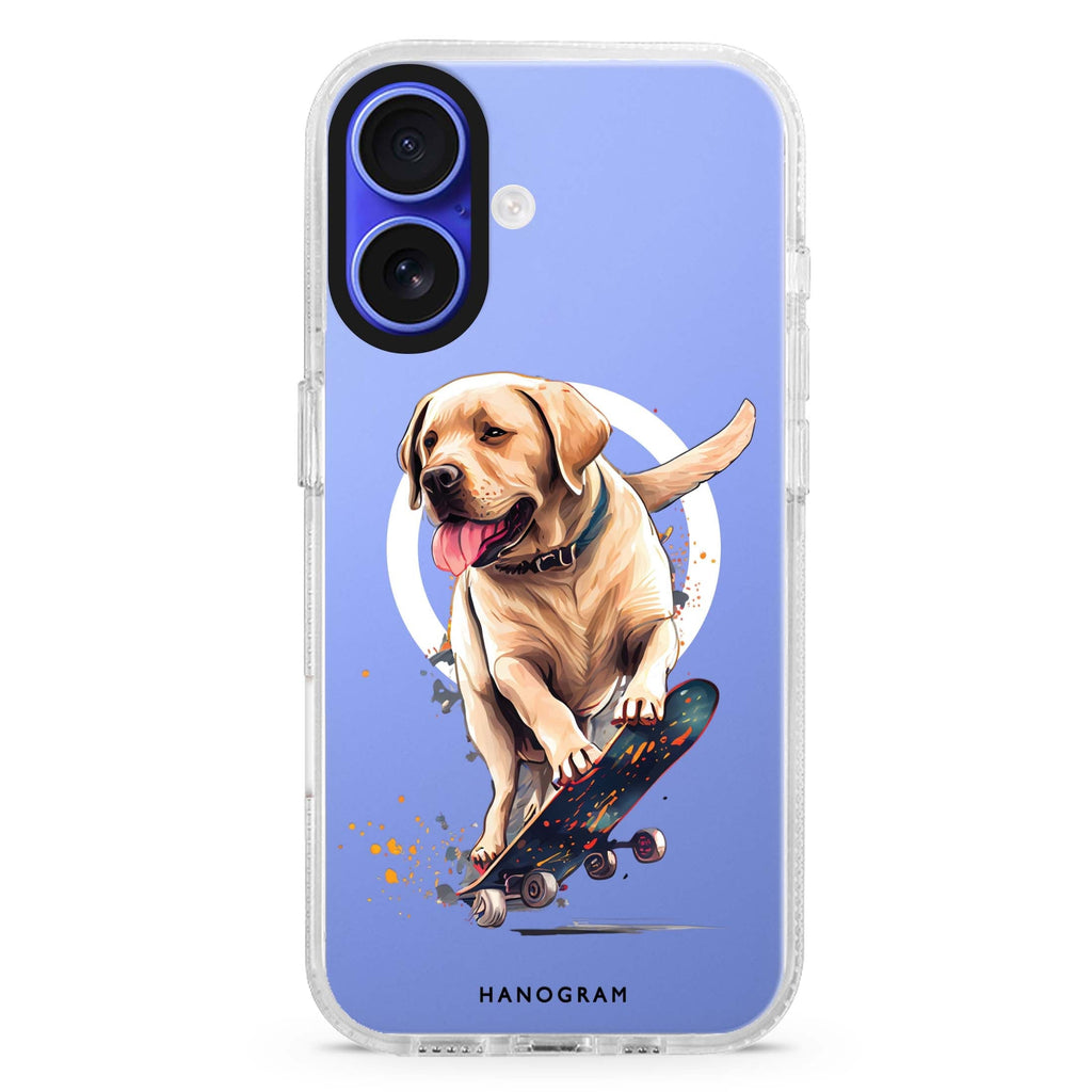 Dog on skateboard Magsafe 兼容水晶透明保護殼