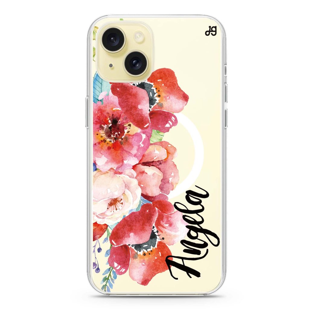 Poppies iPhone 15 Magsafe 兼容水晶透明保護殼