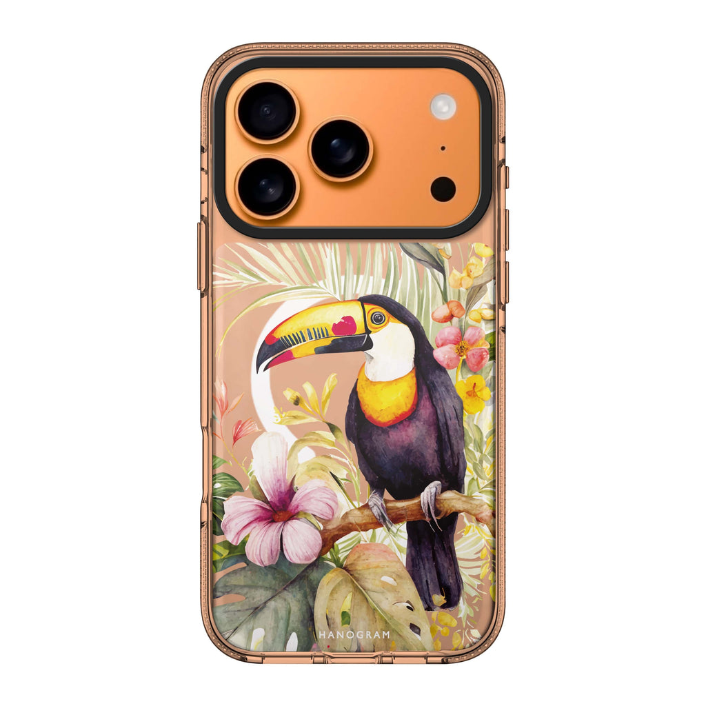 Tropical bird iPhone 17 Pro Max MagSafe 水晶透明保護殼 鳥圖案設計 圖1