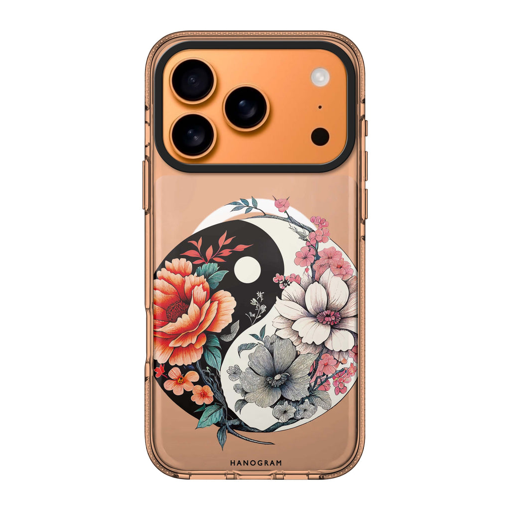 Floral & Tai Chi iPhone 17 Pro Max MagSafe 水晶透明保護殼 花卉圖案設計 圖1