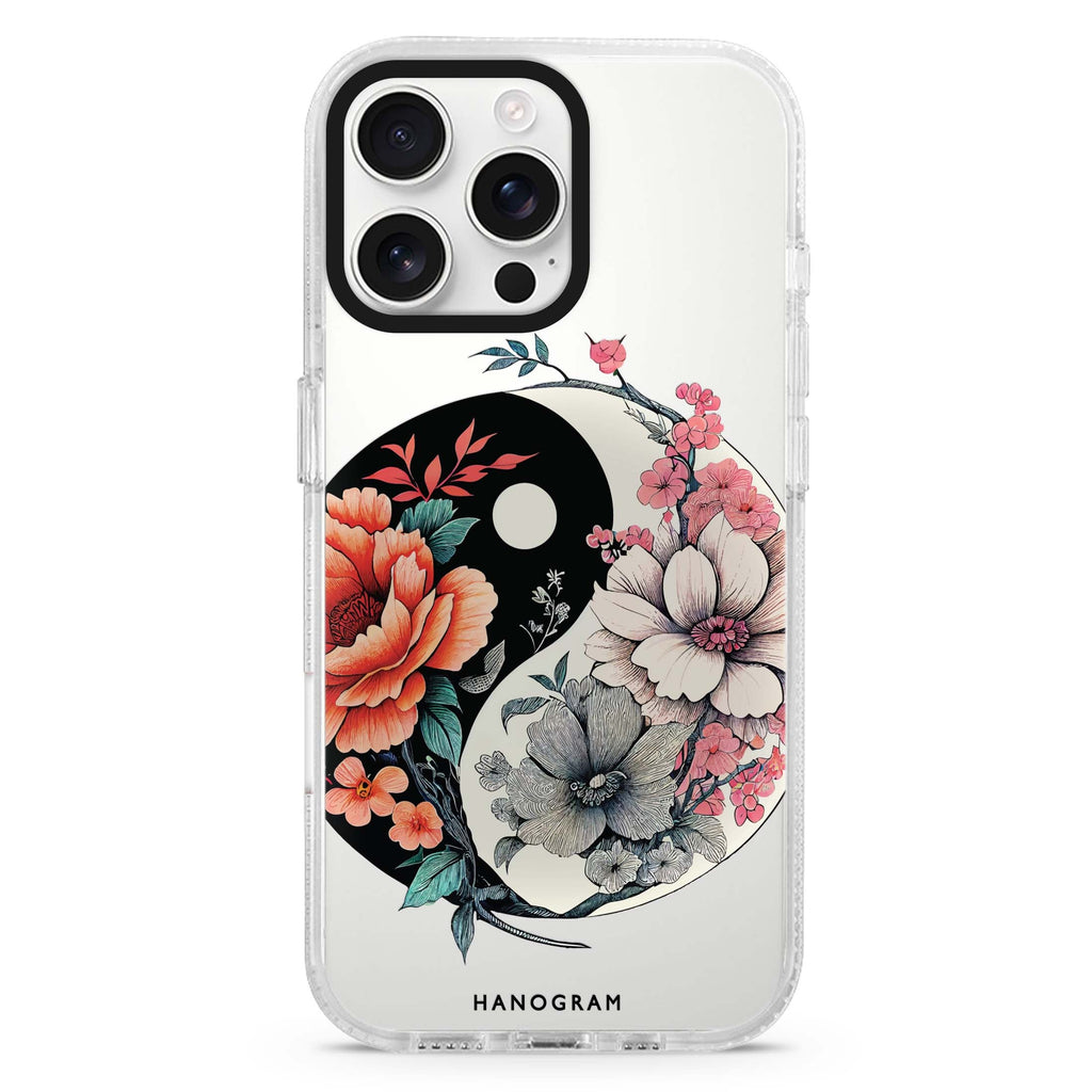 Floral & Tai Chi Magsafe 兼容水晶透明保護殼