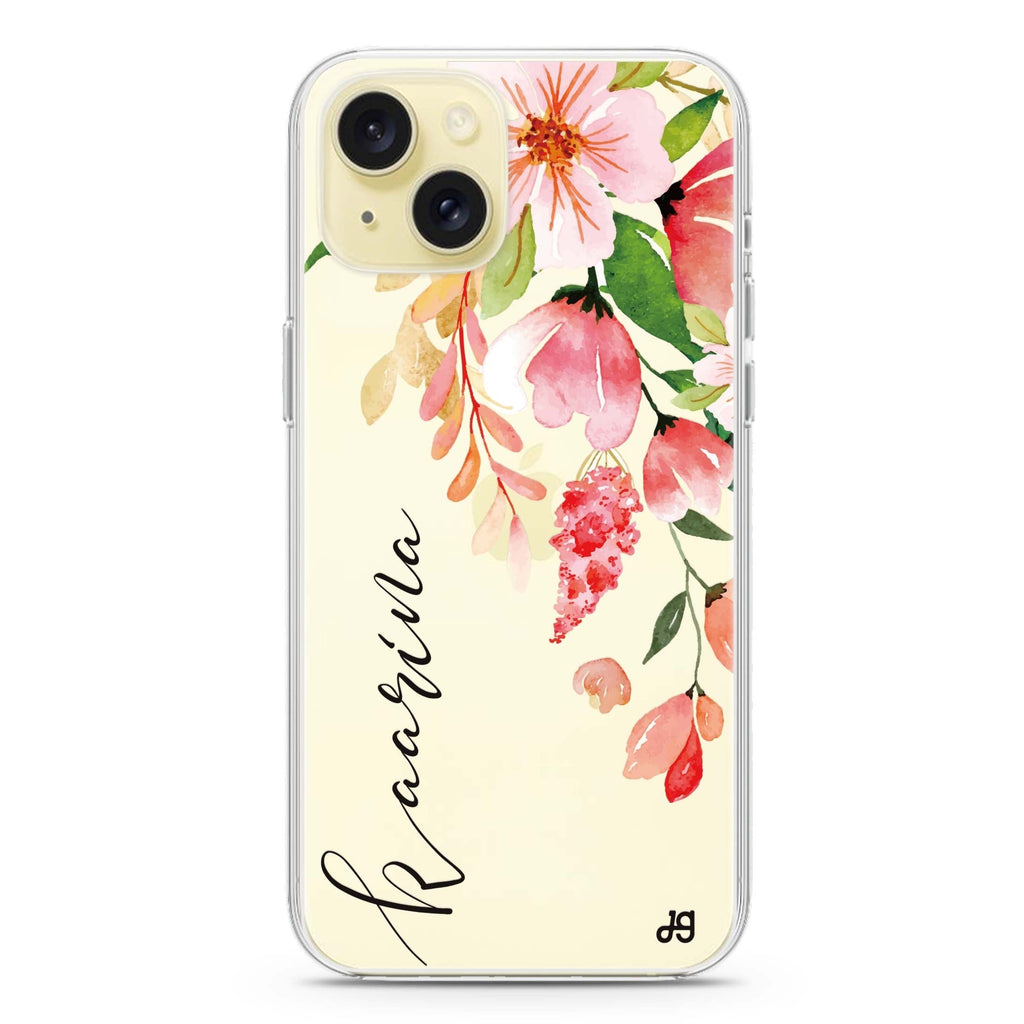 Watercolor Blossom iPhone 15 plus 水晶透明保護殼