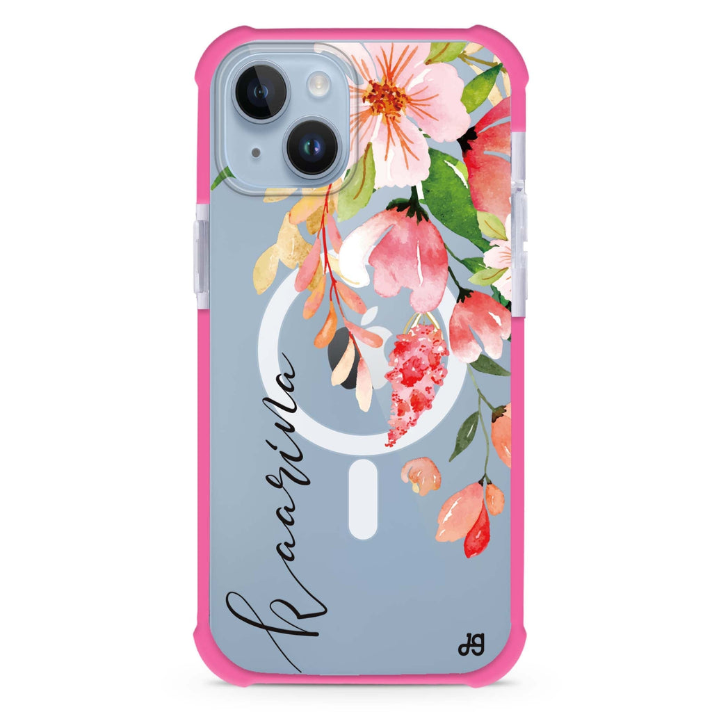 Watercolor Blossom iPhone 15 Plus Magsafe 兼容超強防摔保護殼