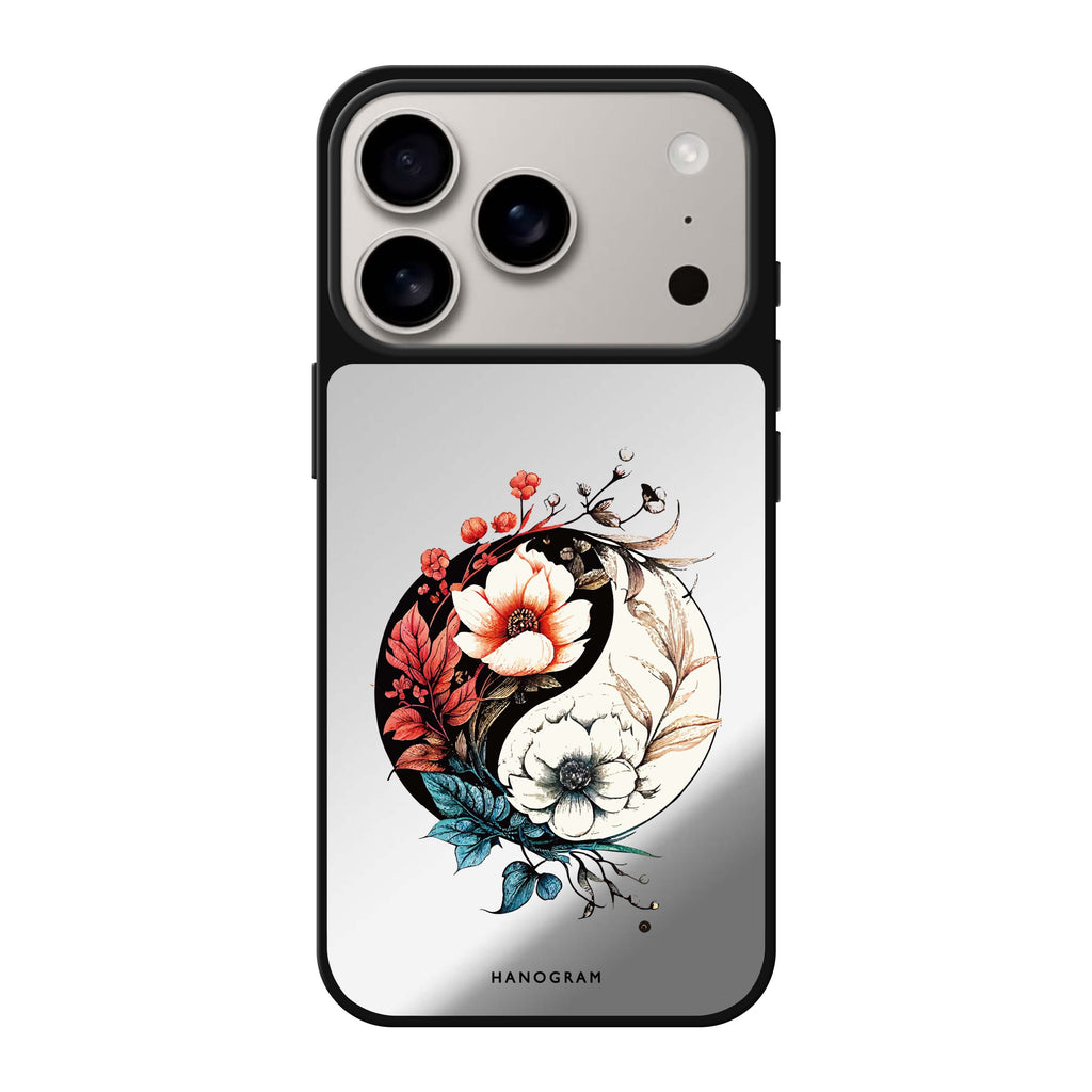 Pretty Floral & Tai Chi 花卉 iPhone 17 Pro Max 鏡面手機殼主圖