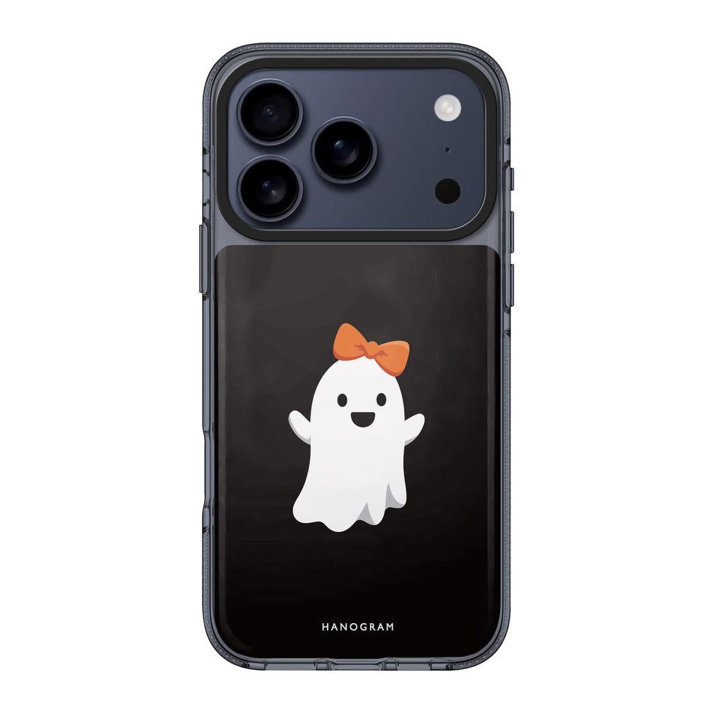 Boo in a Bow iPhone 17 Pro Max MagSafe 水晶透明保護殼 萬聖節設計設計 圖1