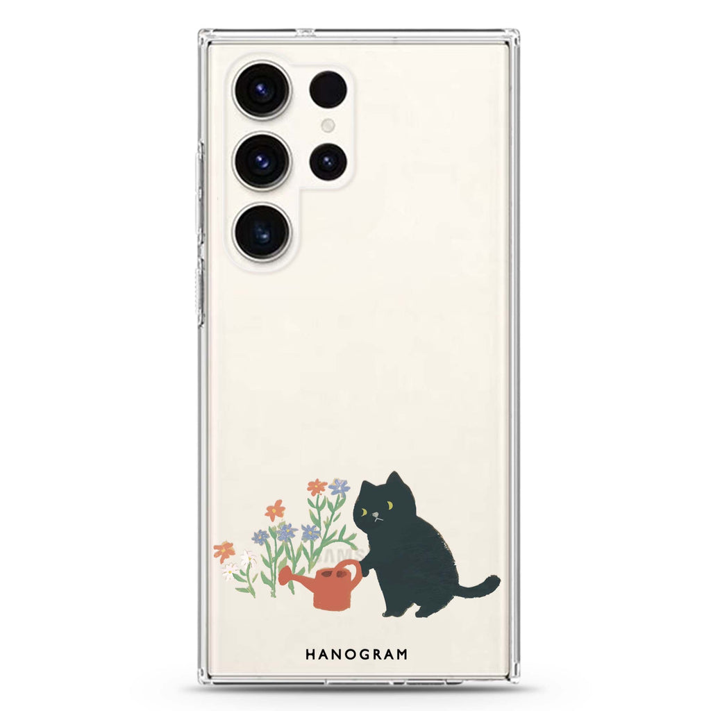 Purrfect Gardener Samsung Galaxy Ultra 透明保護殼，適用 S26/S25/S24/S23 Ultra，圖1