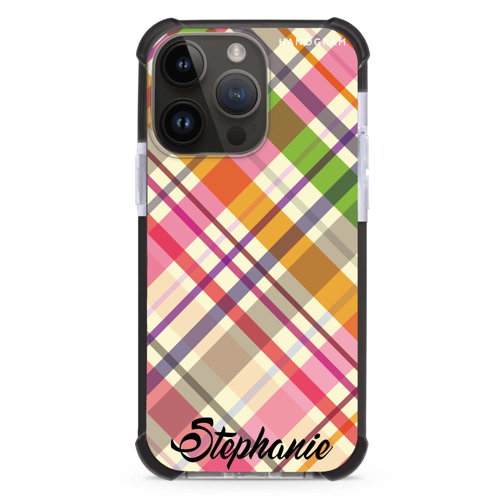 Colourful Checker Custom Name iPhone Magsafe 兼容超強防摔保護殼