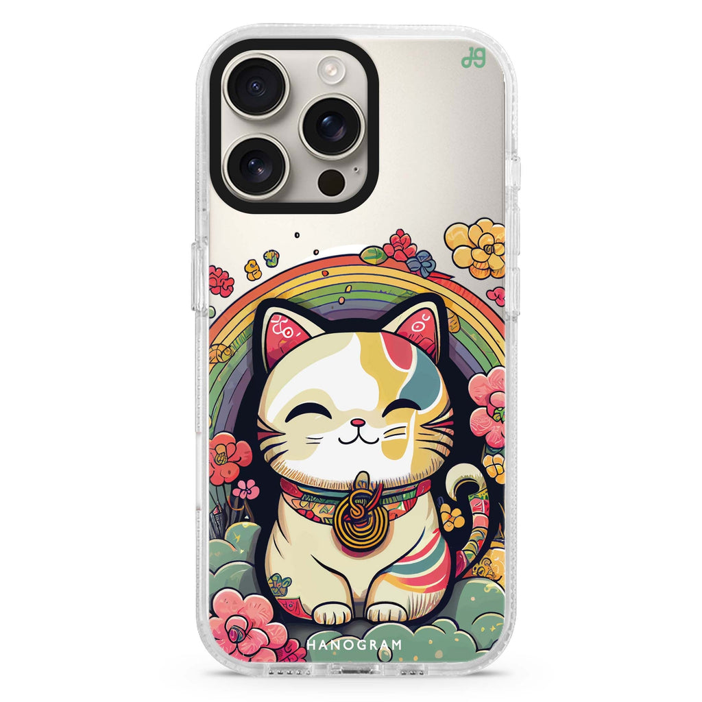 Japanese Lucky Cat Magsafe 兼容水晶透明保護殼