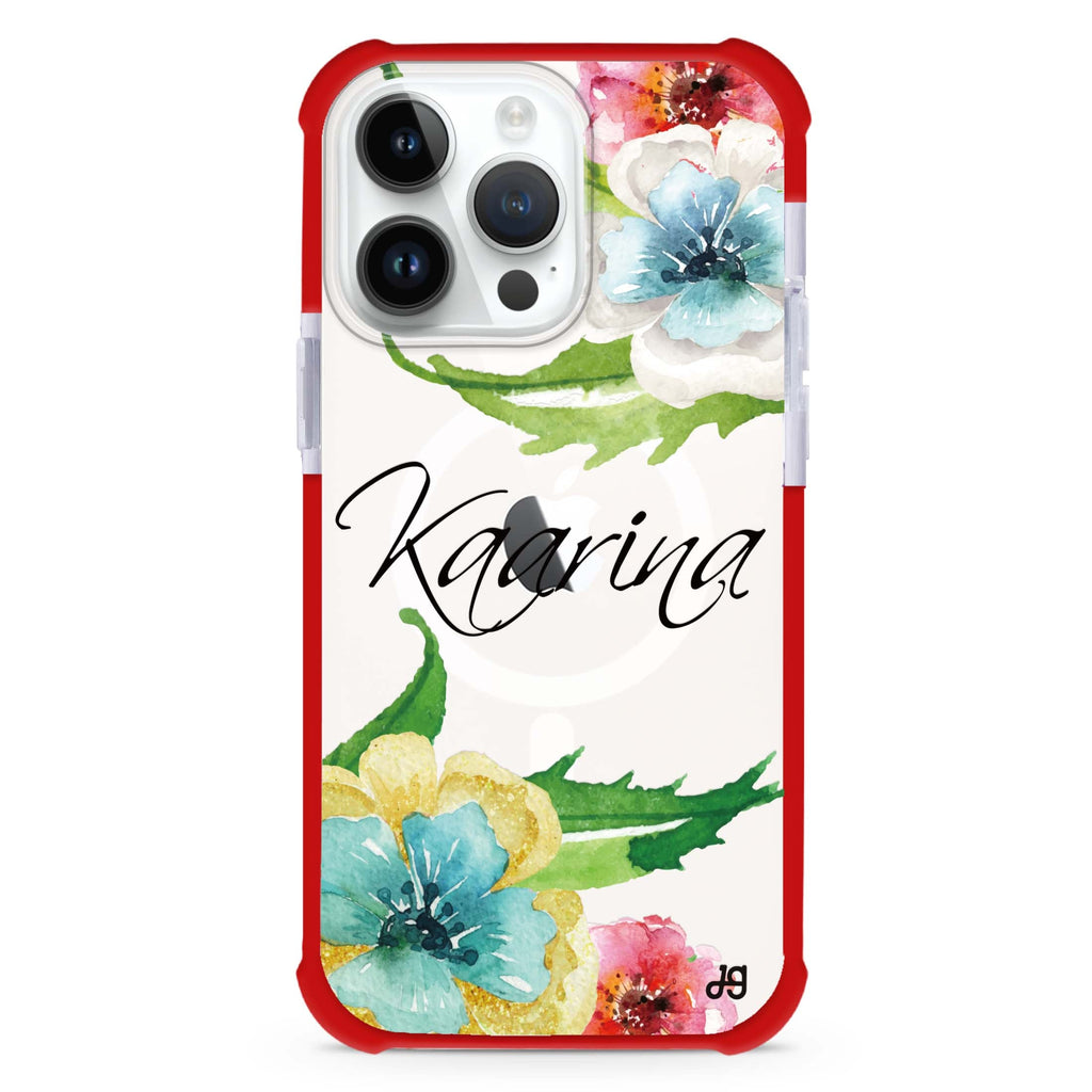 Golden and White Anemones iPhone Magsafe 兼容超強防摔保護殼