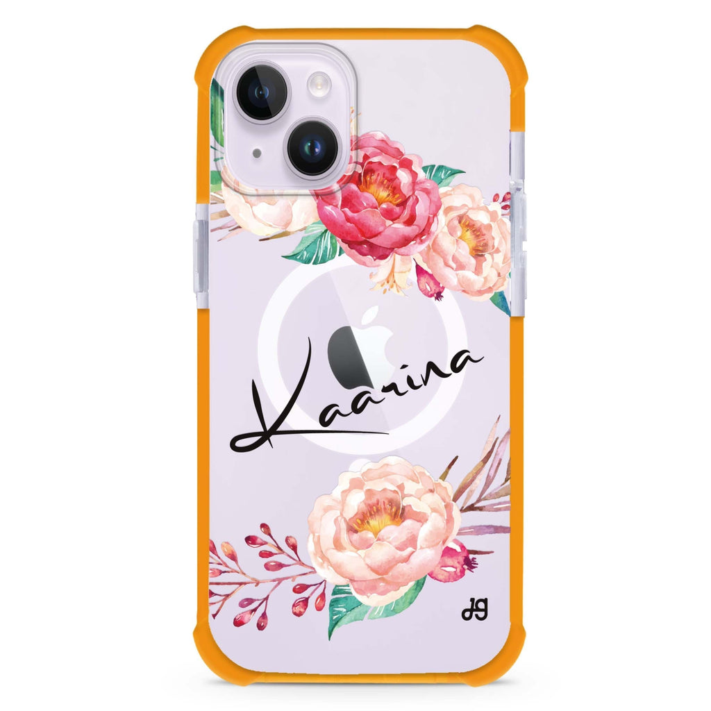 Blossming Rose iPhone 15 Plus Magsafe 兼容超強防摔保護殼