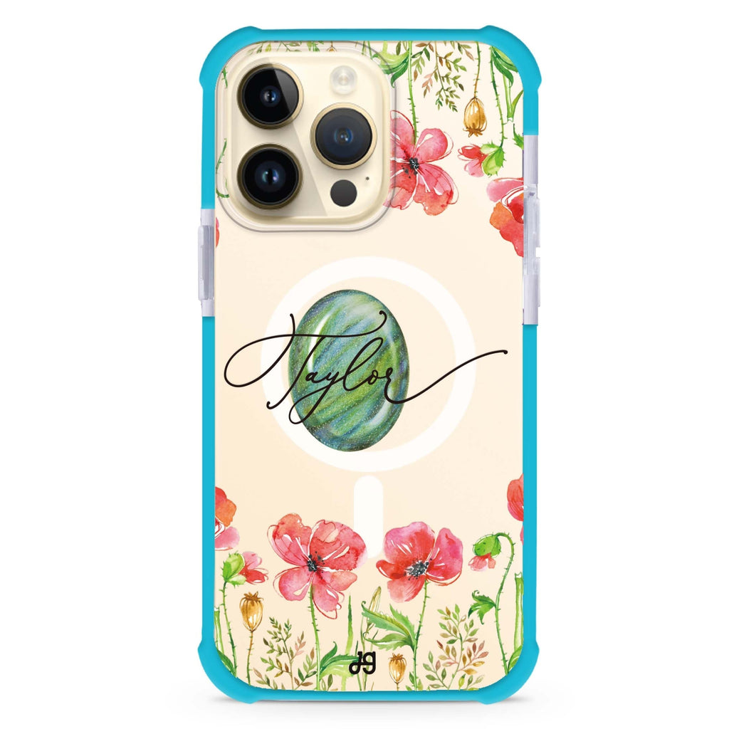 The Greengem Flowers iPhone Magsafe 兼容超強防摔保護殼