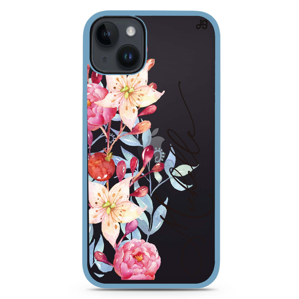 Pink Watercolor Floral Bouquet iPhone 15 Plus 防衝擊保護殼