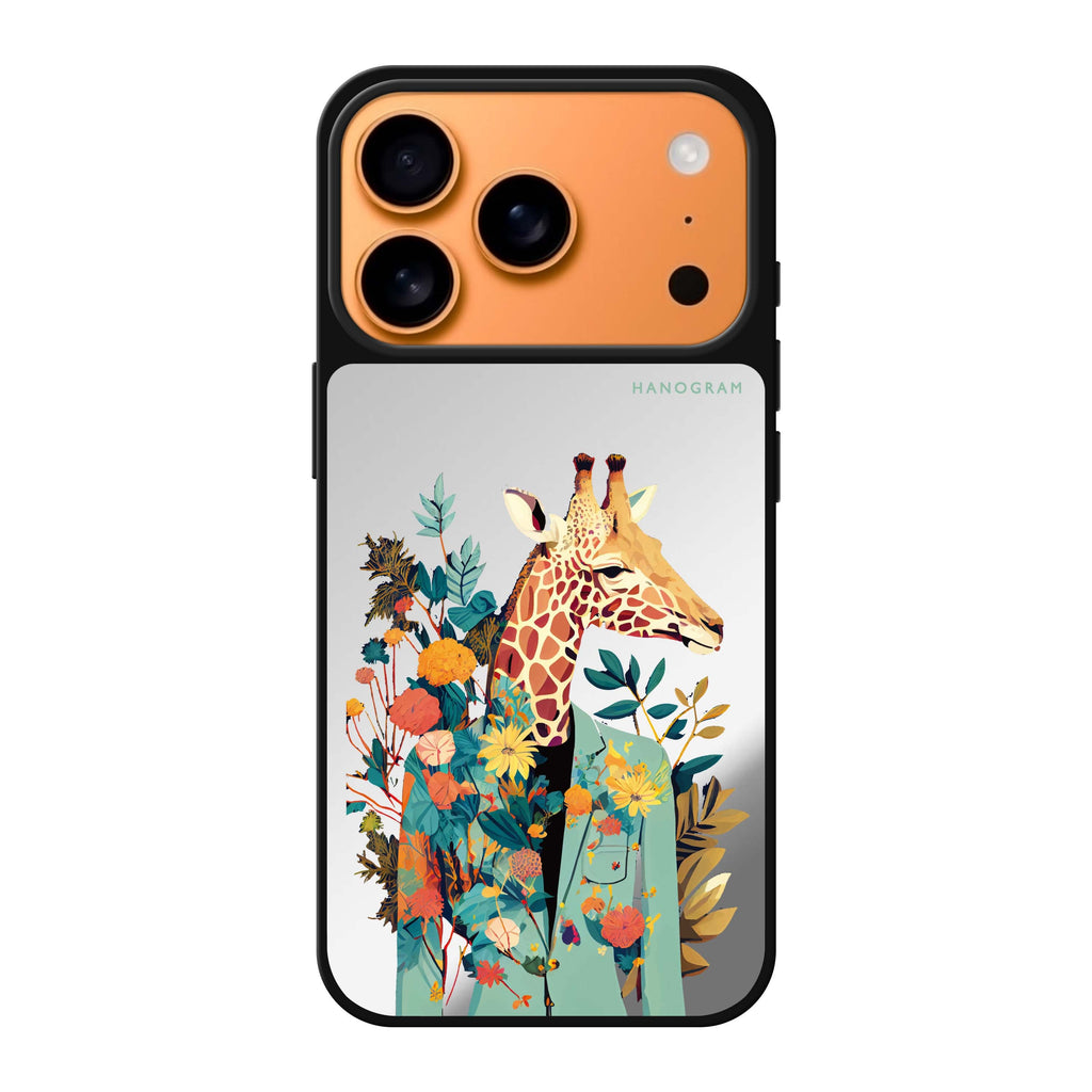 Giraffe & floral 款式2 花卉長頸鹿 iPhone 17 Pro Max 鏡面手機殼主圖