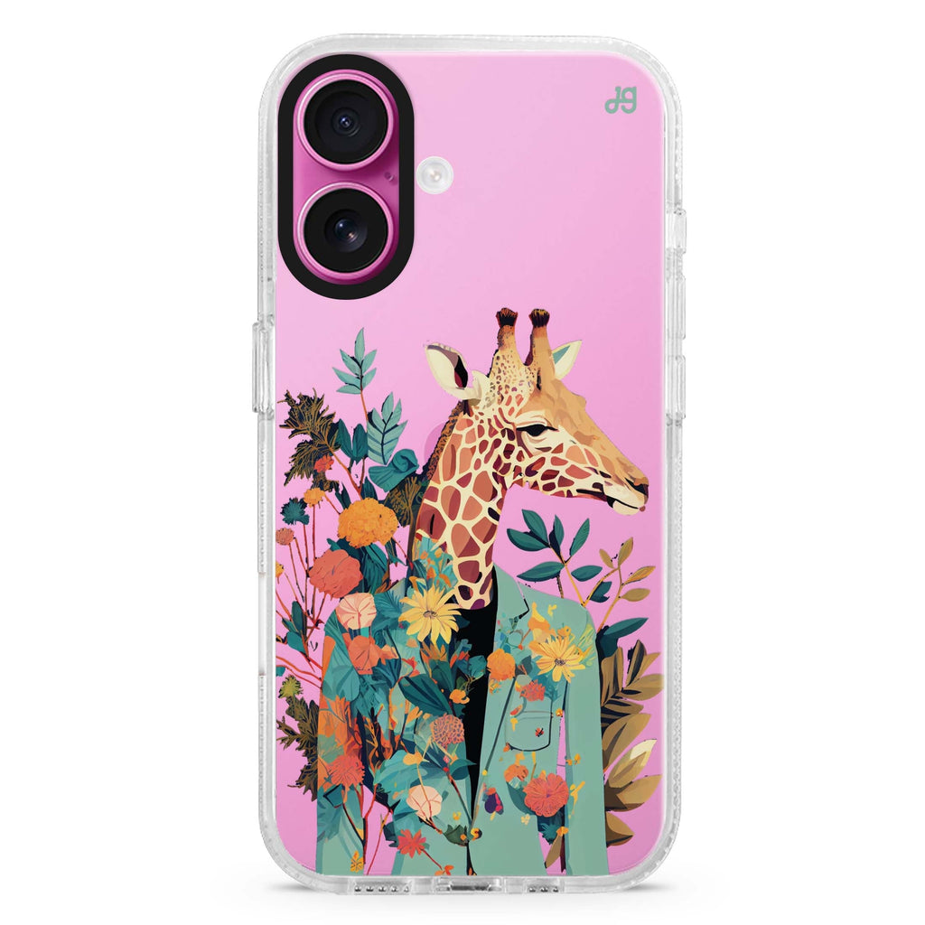 Giraffe & floral 水晶透明保護殼