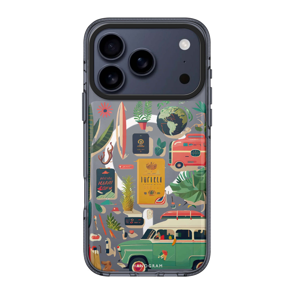 Tour iPhone 17 Pro Max MagSafe 水晶透明保護殼 旅行圖案設計 圖1