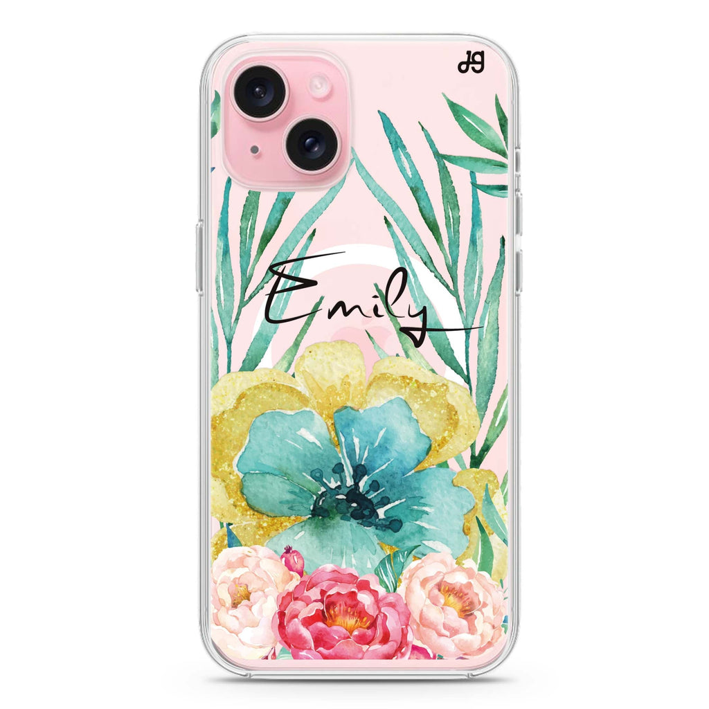 The Great Golden Flower iPhone 15 Plus Magsafe 兼容水晶透明保護殼