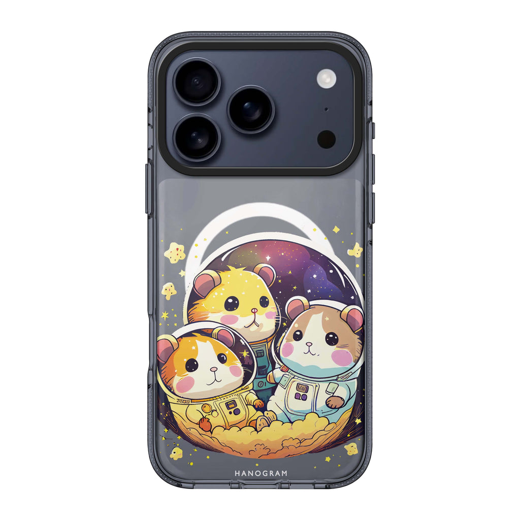 Cute space squirrels iPhone 17 Pro Max MagSafe 水晶透明保護殼 動物圖案設計 圖1