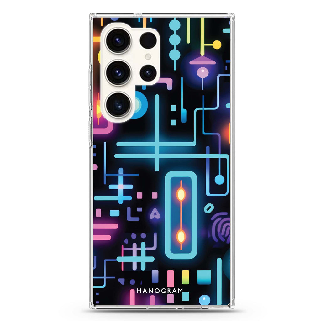 Radiant Neon Samsung Galaxy Ultra 透明保護殼，適用 S26/S25/S24/S23 Ultra，圖1