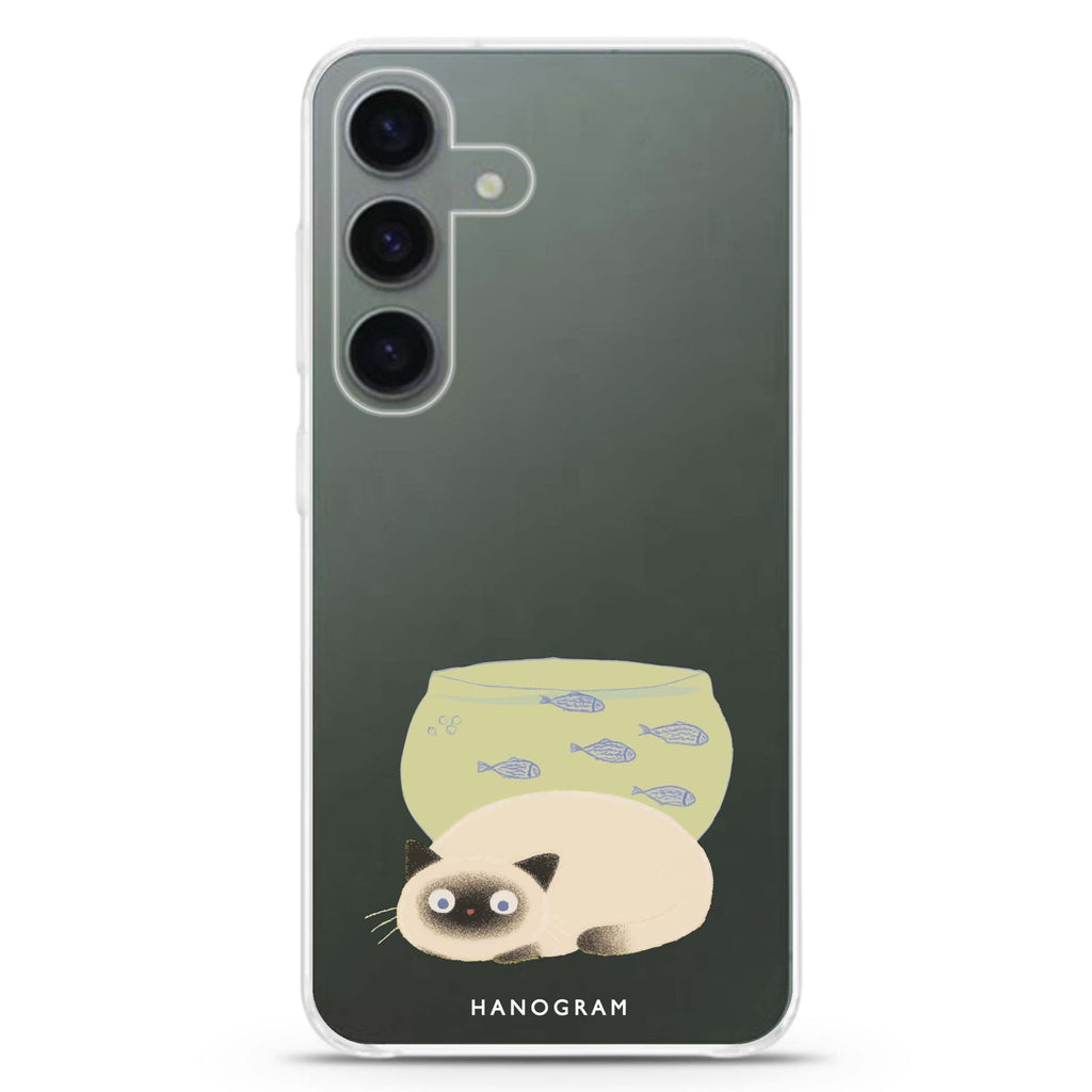 Lazy Tank Topper Samsung Galaxy S26/S25/S24 水晶透明保護殼正面展示