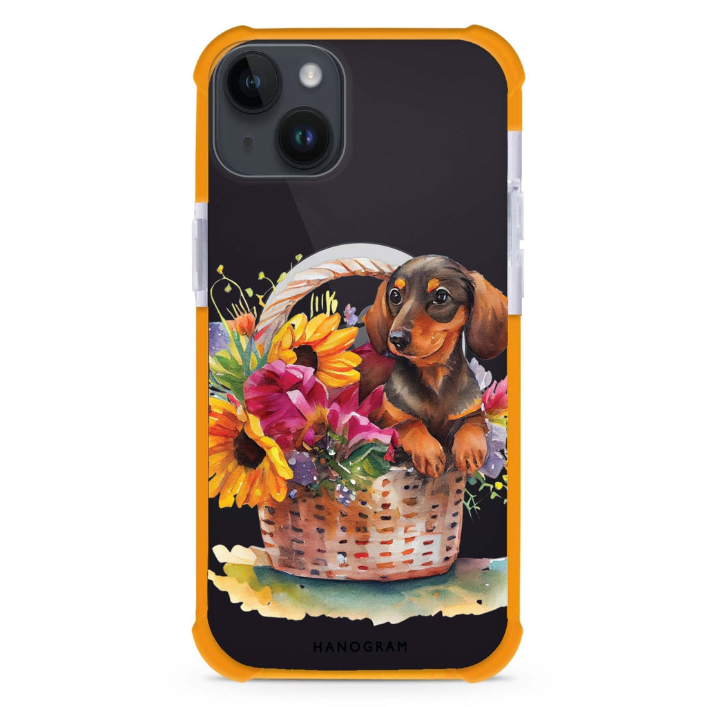 Floral & Dog iPhone 15 Plus Magsafe 兼容超強防摔保護殼