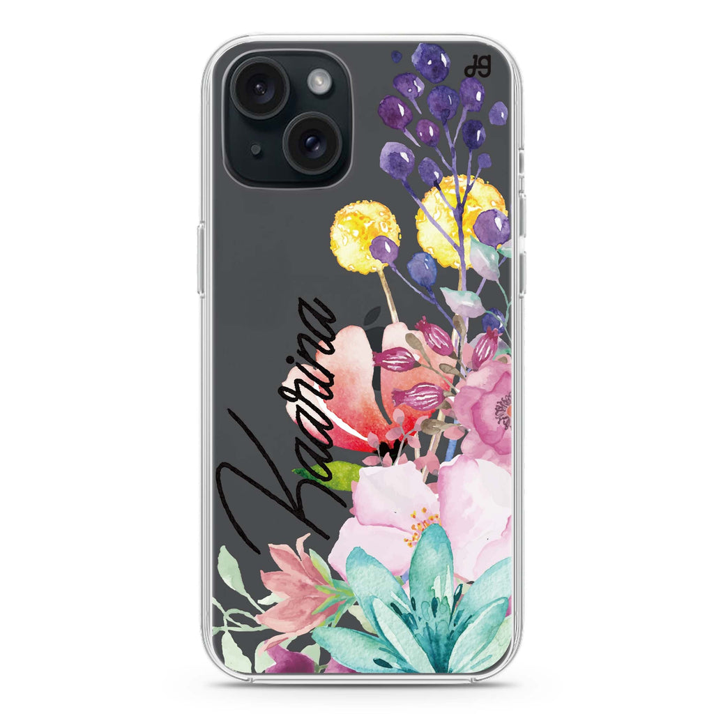 Precious Garden Florals iPhone 15 plus 水晶透明保護殼